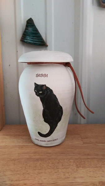 Personalized Pet Cremation Urn for Cat  Malloryville Pottery Artisan Pet  Urns