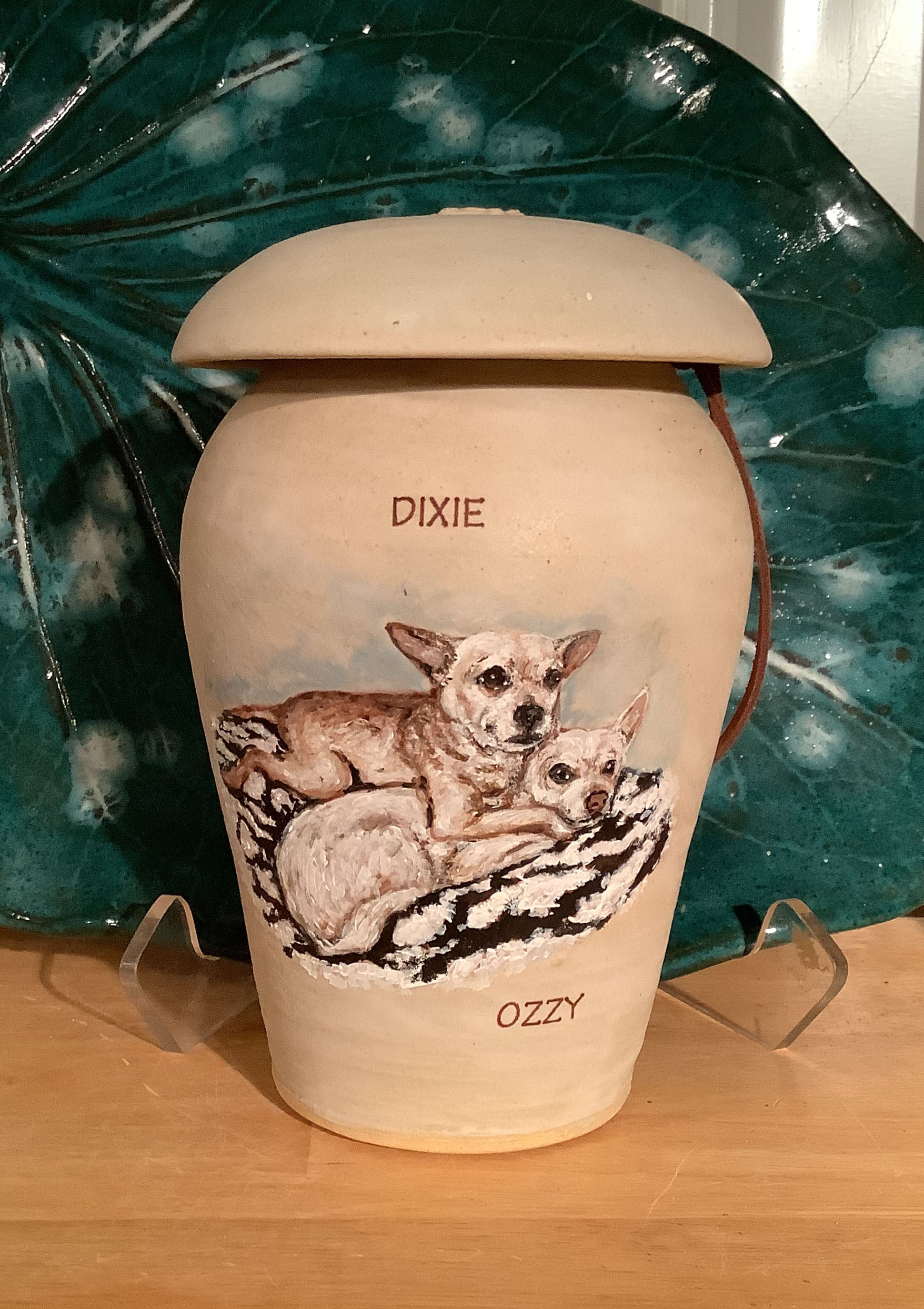 Two Small Dog Urn CUSTOM With Your Pet's Image